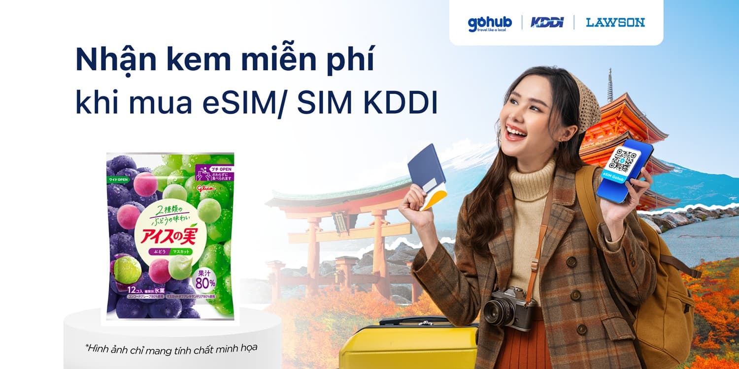 Ưu Đãi Độc Quyền eSIM/SIM Nhật Bản Từ Gohub x KDDI